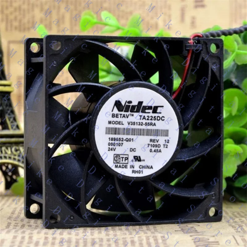 

UU FOR Nidec V35132-55RA 8038 24v 0.45A 8CM High Air Volume Inverter Cooling Server Fan