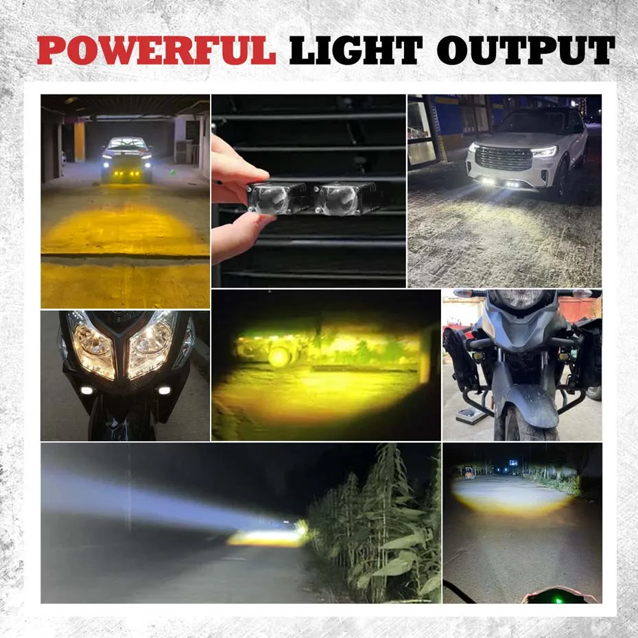 Led العلوي الوفير مصابيح الضباب العارض مصباح قيادة صغير أضواء مساعدة لسيارة دراجة نارية بار الأضواء 5500K 3000k #3