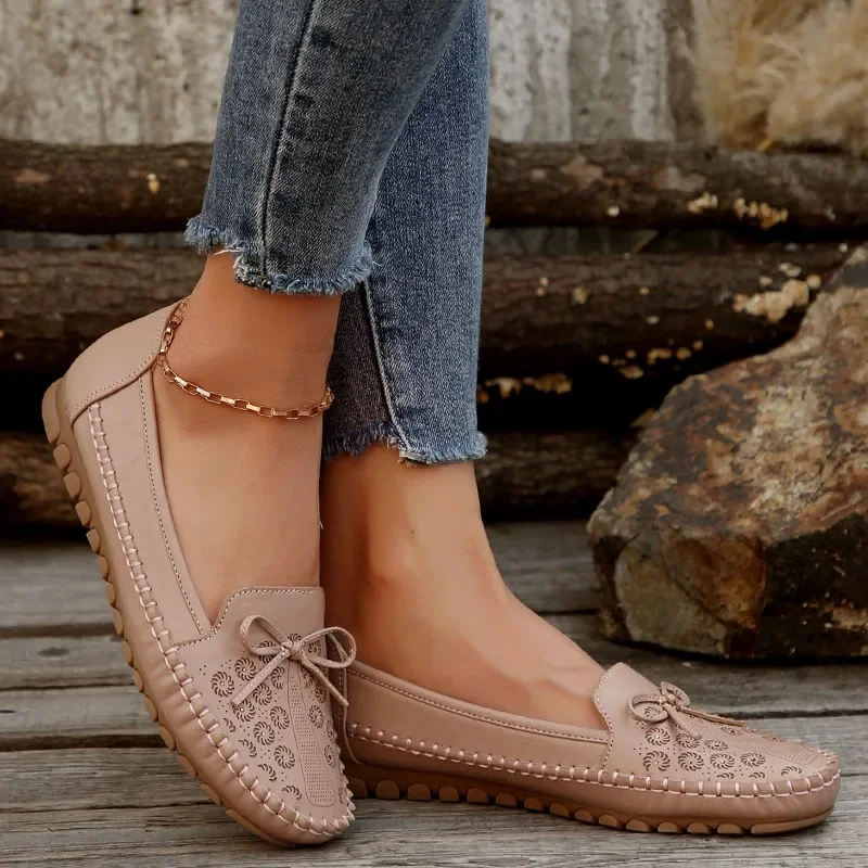 Sepatu Wanita 2025 Sepatu Flat Wanita Slip On Baru Ujung Bulat Sepatu Flat Kasual Wanita Pantofel Sejuk Sepatu Dangkal Nyaman Wanita