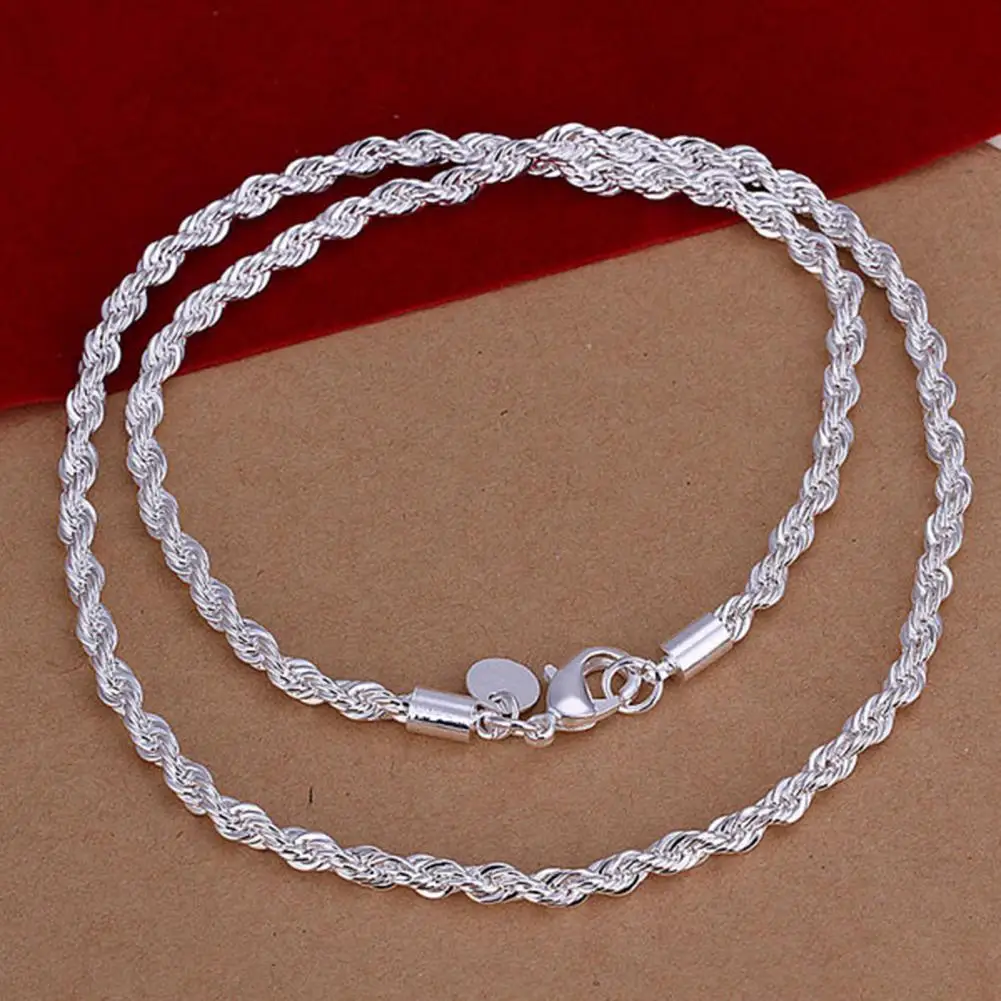 Elegant Men Women Bracelet Silver Plated Twisted Chain Bracelet Bangle Jewelry Party Fashion Gift