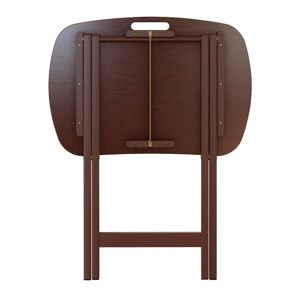 Walnut Folding TV Tray Table Set with Stand for Dining Working & Serving Space-Saving Living Room Furniture, Customized