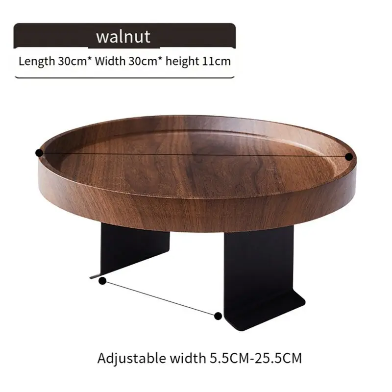 A06K Sofa Table Mini Side Table Waterproof Stain Resistant Corner Table Sofa Armrest Tray Installation-Free Adjustable