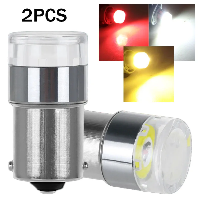 

2pcs 12W transparent LED COB P21W LED 1156 BA15S BAU15S PY21W BAY15D LED Bulb 1157 P21/5W R5W Motorcycles Car Signal Lights