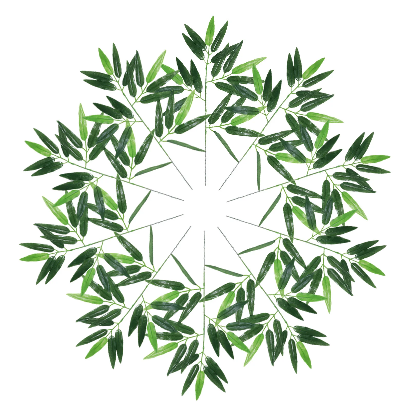 

100Pcs Fake Bamboo Leaves Realistic Decorative Green Plants for Home Office Party Wall Hanging Relaxing Atmosphere