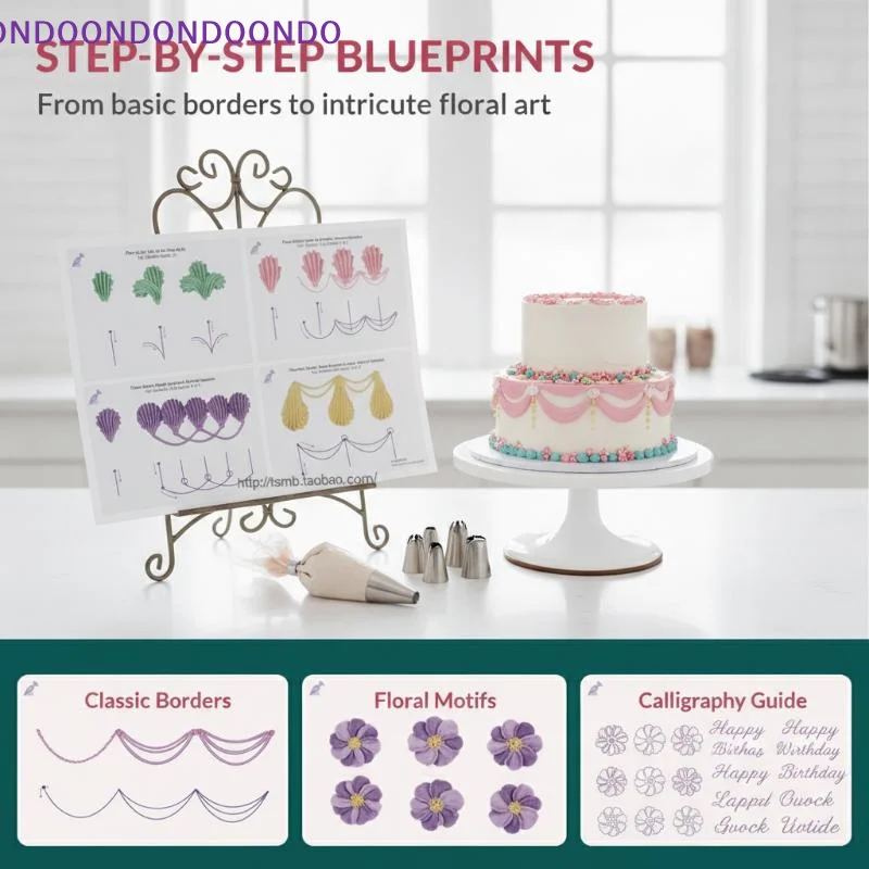 Cake Decorating Practice Tool 23 Sheets Non-Toxic Cream Icing Drawing Paper Board for New Bakers DIY Pastry Decor