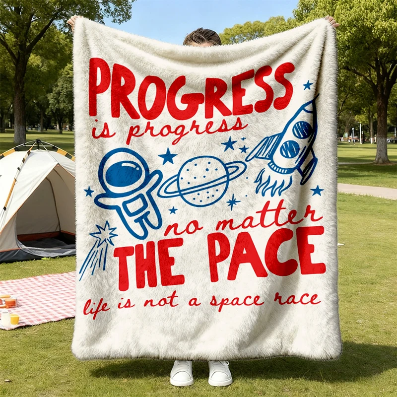 Progress Is Progress Flannel Blanket, Space Special Ed Teacher Flannel Blanket, Special Education Gift