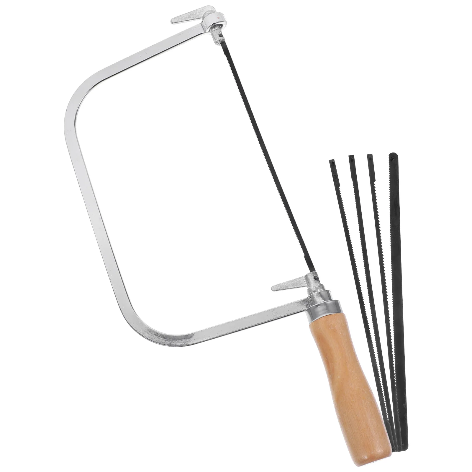 1 Set Outdoor Hand Saw Woodworking Coping Saw Wooden Handle Hand Saw with Replacement Blades hand