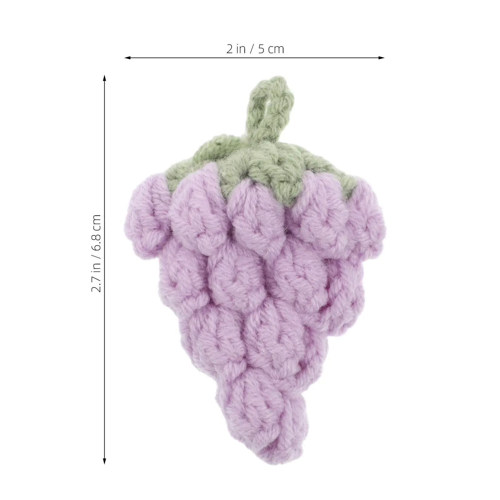 10Pcs Realistic Hand Crocheted Grape Pendant Set Stylish Purple Fruit Decor for Bag Keychain DIY Amigurumi Craft Kit Beginner