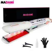 Steam Hair Straightener with Infrared 2 Inches Plate Hair Flat Iron 450°F Professional Salon Hair Styling Tool Dual Voltage