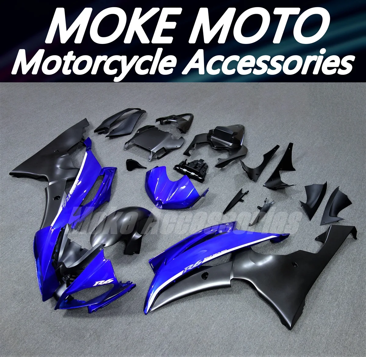 

Moke moto Motorcycle Fairings Kit Fit For YZF R6 2008 2009 2010-2014 2015 2016 Bodywork Set High Quality Injection Bule Black