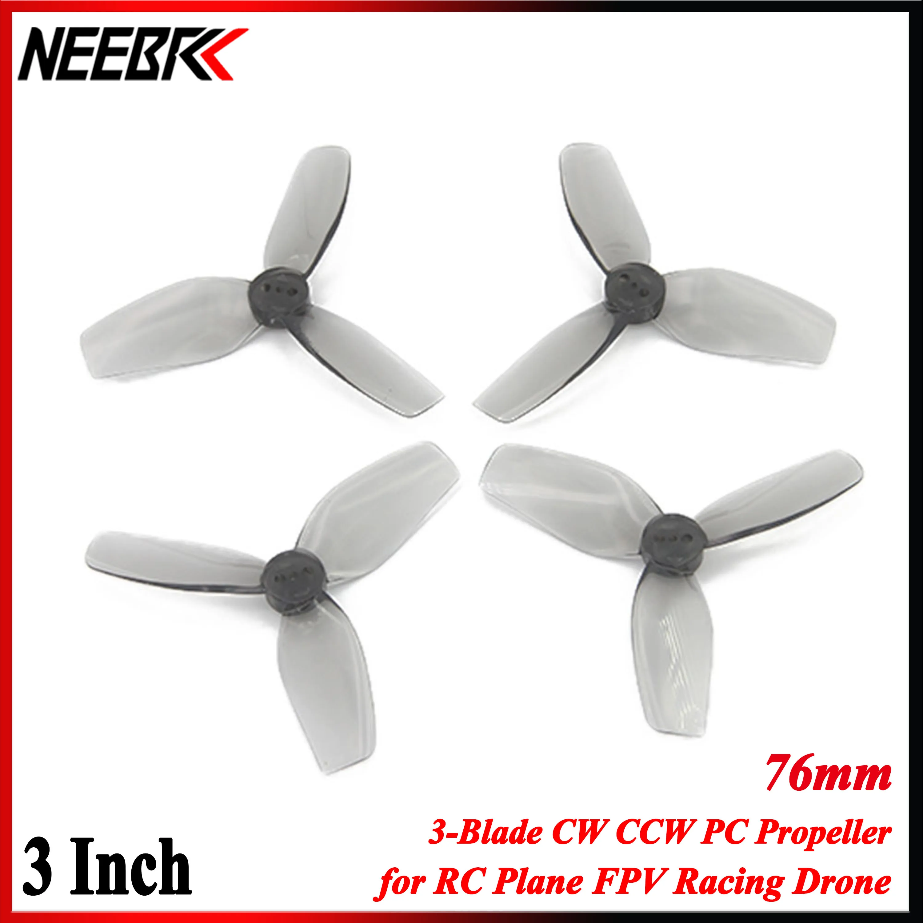 NEEBRC 2Pairs 3 Zoll 76mm 3-Blatt 2CW 2CCW Propeller für FPV Racing Drone Freestyle Long Range CineLog30 Cinebot30 Modell Teile