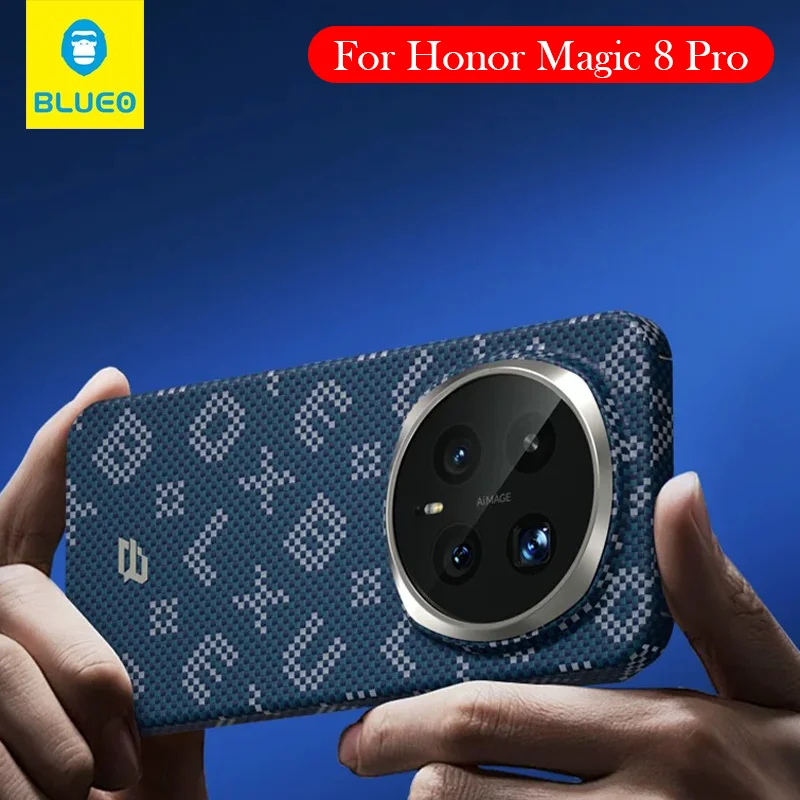 

Blueo Carbon Fibre Case For Honor Magic 8 Pro Kevlar Wireless Charging Back Cover Case for HONOR MAGIC 8 PRO