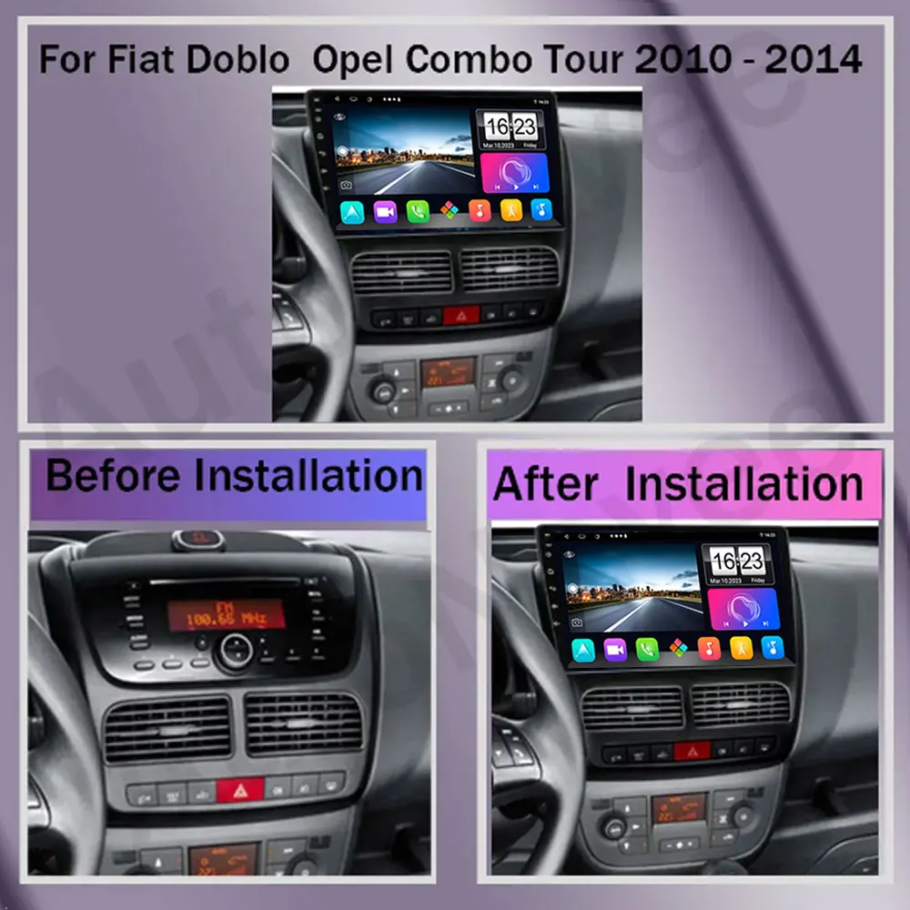 Auto Android 13 per Fiat Doblo Opel Combo Tour 2010 -2013 2014 2015 Multimedia Stereo DVD 5G Wifi BT 7862 QLED navigazione HDR