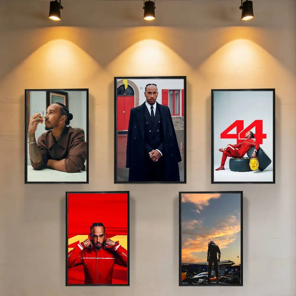 

44 Racing Icon Lewis Hamilton Poster Prints Wall Art Painting Picture Gift Living Room Bar Restaurant Dec Sticker Large