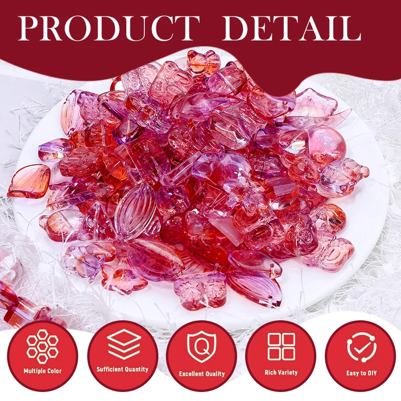 50g/bag Mix Shape 13 Colorful Style Glass Beads Loose Beads Jewelry Accessories for Jewelry Making Diy Bracelets Necklace Craft