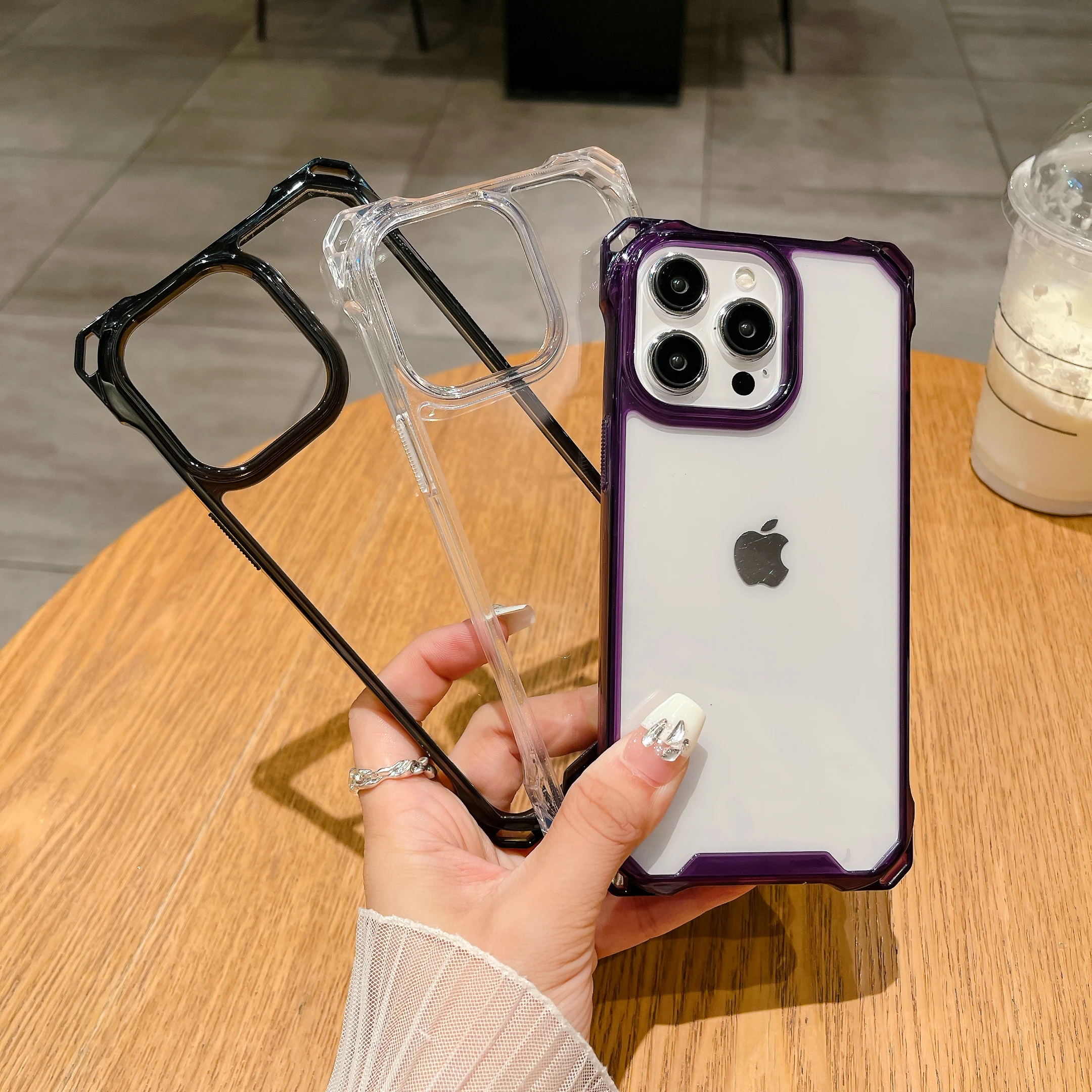 Coque de téléphone transparente avec airbag aux quatre coins pour Apple iPhone 17 16 15 14 13 12 11 Pro Max, coque protectrice souple en TPU transparent