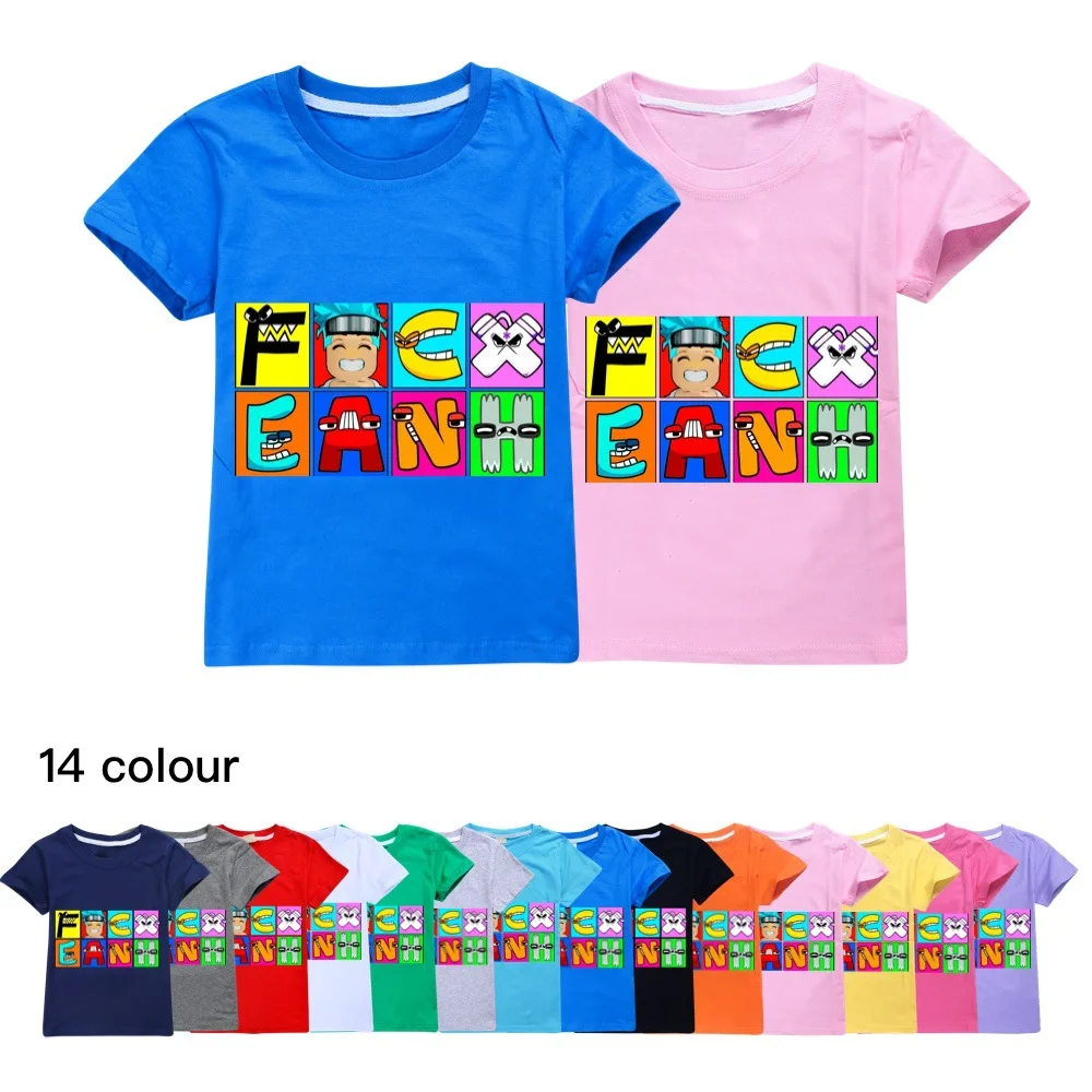 

Alphabet Lore Tshirt Kids Cartoon Clothes Baby Girls Casual T-shirt Toddler Boys Short Sleeve Tops Children Summer Clothing