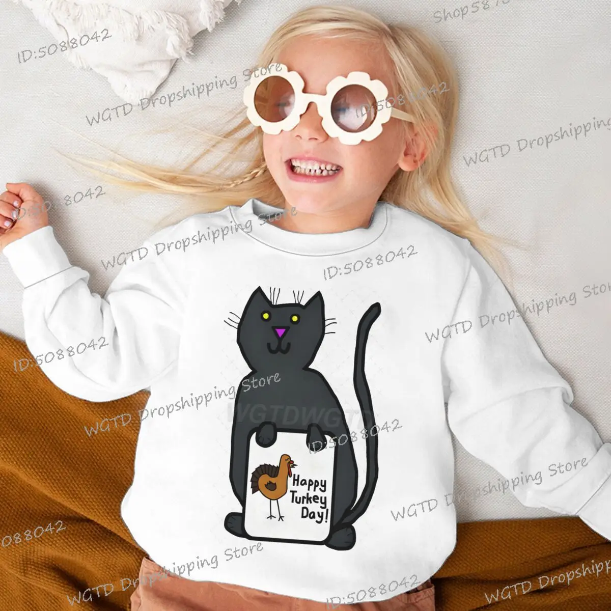 عيد سعيد للأطفال ملابس الخريف متعة تركيا الشكر بلوزات 2025 الأطفال طويلة الأكمام بلايز 3-12 سنة البلوز #1