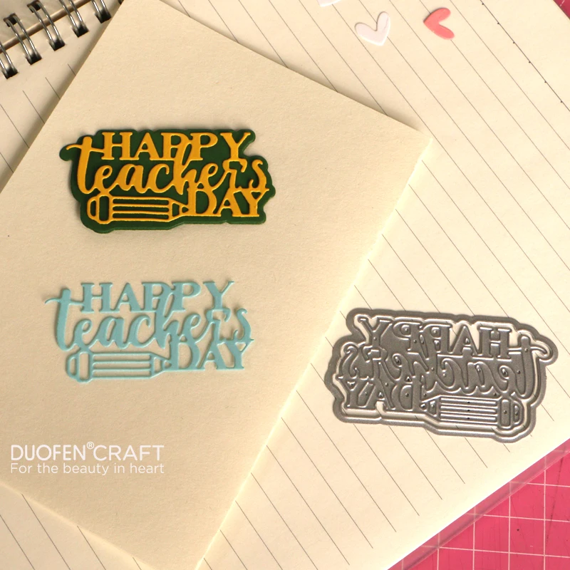 DUOFEN METAL CUTTING DIES happy teachers day stencil DIY Scrapbook Paper Album 2022 new