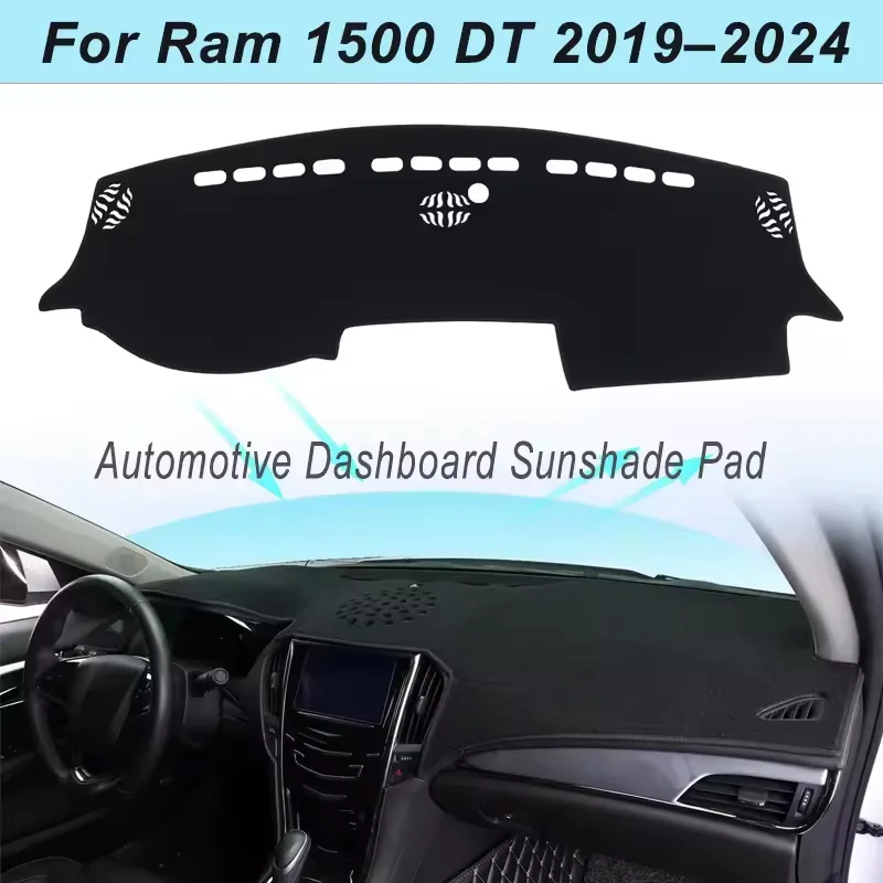 Dashboard Cover Dash Mat For Ram 1500 DT 2019-2024 Anti-Glare Non-Slip Sun Shade Interior Protector