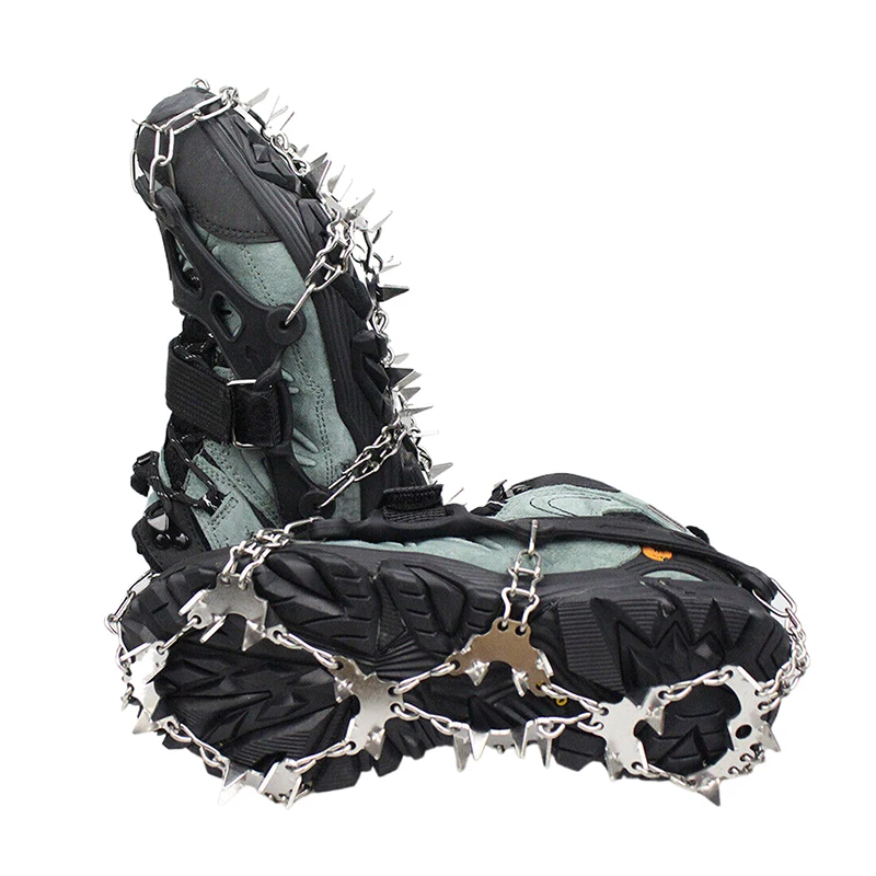 

32 Teeth Ice Gripper Spike For Shoes Anti Slip Hiking Climbing Snow Spikes Crampons Cleats Chain Claws Grips Boots Cover