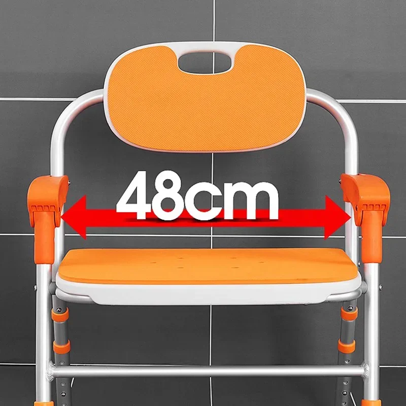 Tabouret à poignée unique pour adulte, chaise de douche de bain, meubles de maison, utilisation de douche de toilette, rangement portable pliant plus ancien