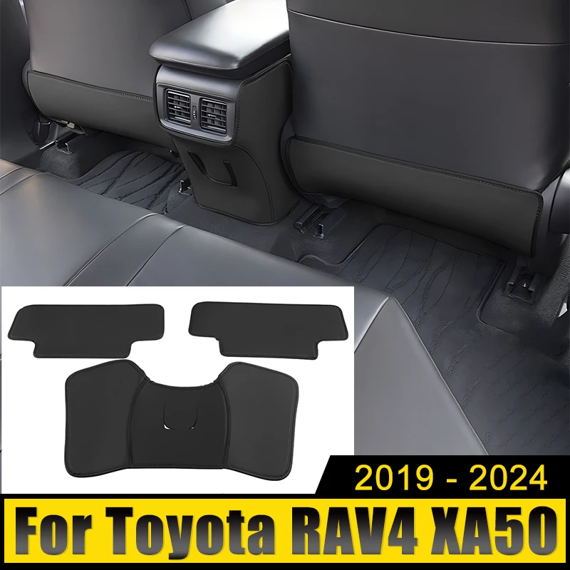 

For Toyota RAV4 XA50 2019 2020 2021 2022 2023 2024 RAV 4 Hybrid Leather Car Seat Back Protect Cover Children Baby Kick-Proof Mat