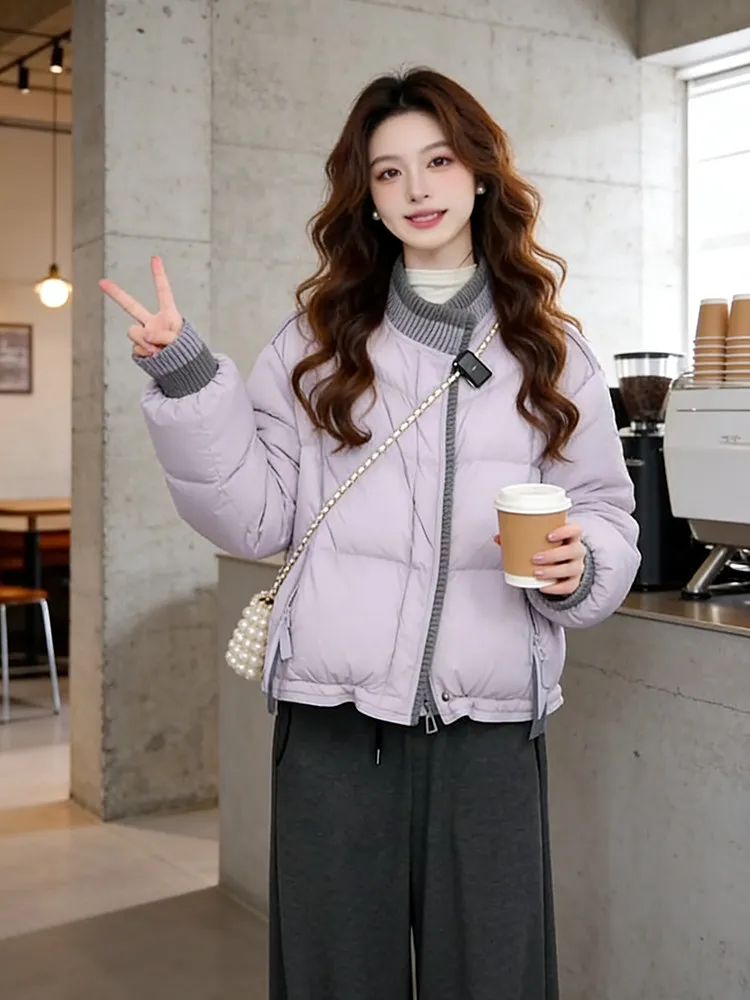 

Sli Thiened Casual Cotton Jaet ort Outerwear Women's Winter Faionable Age-Defng Small Size Cotton Coat