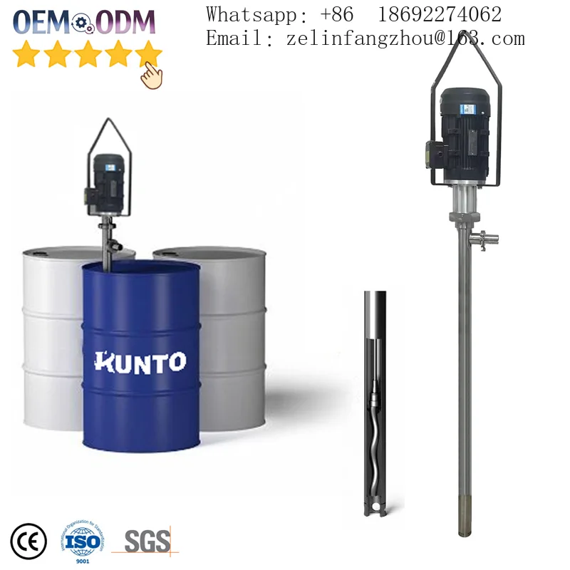 Electric Drum Pump 380V Progressive Cavity Vertical Barrel Pump Honey High Viscosity Liquid Transfer Heavy Duty Pro Kit