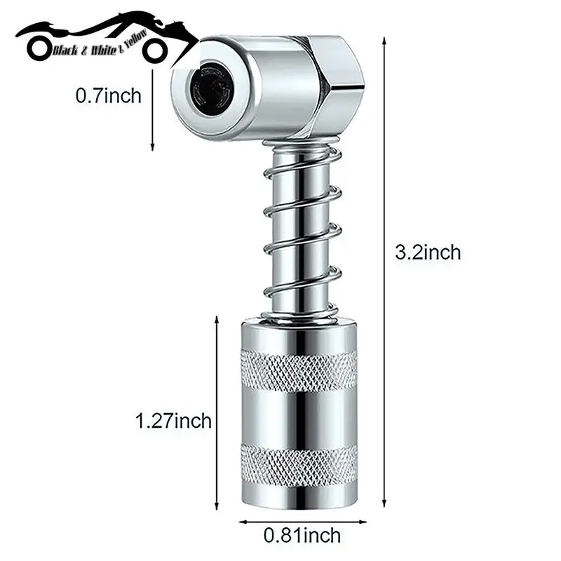 Professional Grease Coupler Fitting Tool 90 Degree Coupler Grease Fitting Tool Grease Nozzle Tool Lubrication Tool Accessories