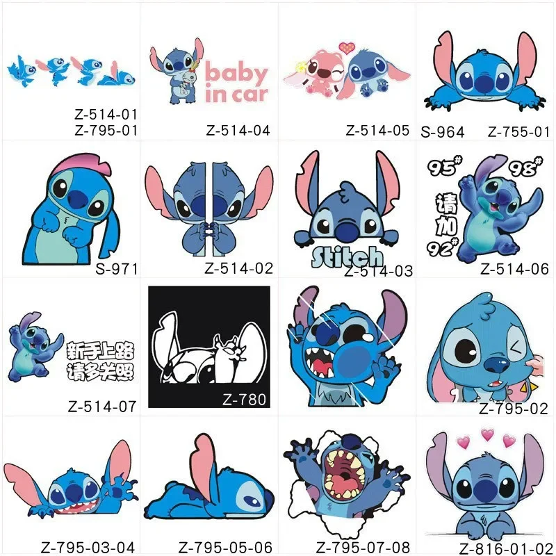 Stitch Disney Car Sticker Anime Figure Stitch Auto Window Driving Mirror Decals Rear Windshield Stickers Kawaii Car Decor Gifts