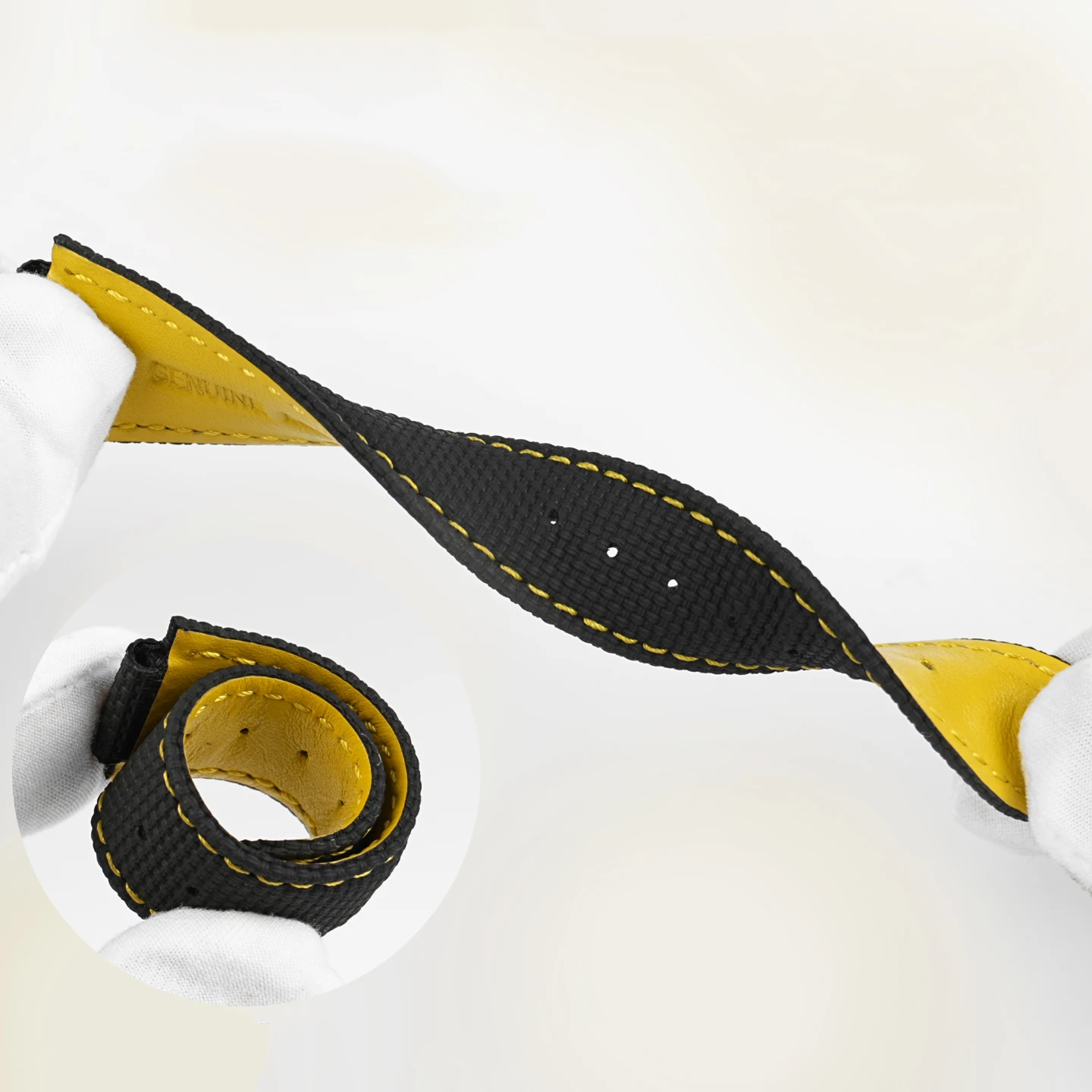 튜더 91210N 노스 플래그 폴라 타입 시리즈 플루오로러버 폴딩 버클 남성용 시계 밴드용 22x12mm 볼록 가죽 스트랩 팔찌