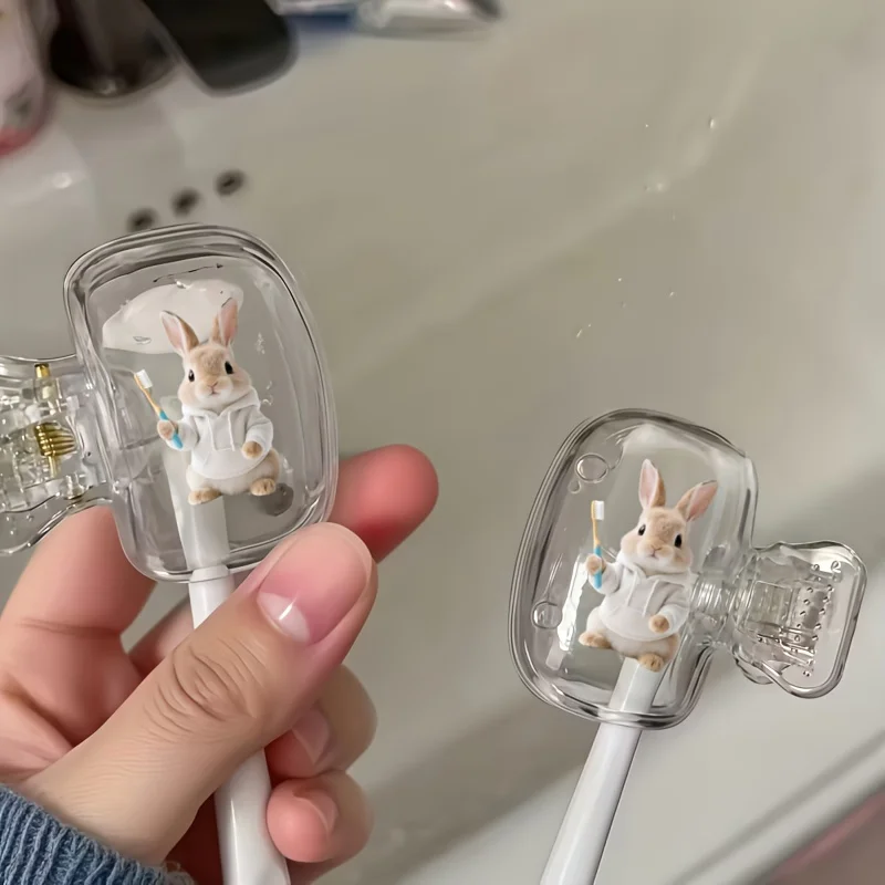 2pcs Rabbit Portable Toothbrush Holders Suitable for Home And Travel Use Perfect for Organizing Your Toothbrushes Holiday Gift