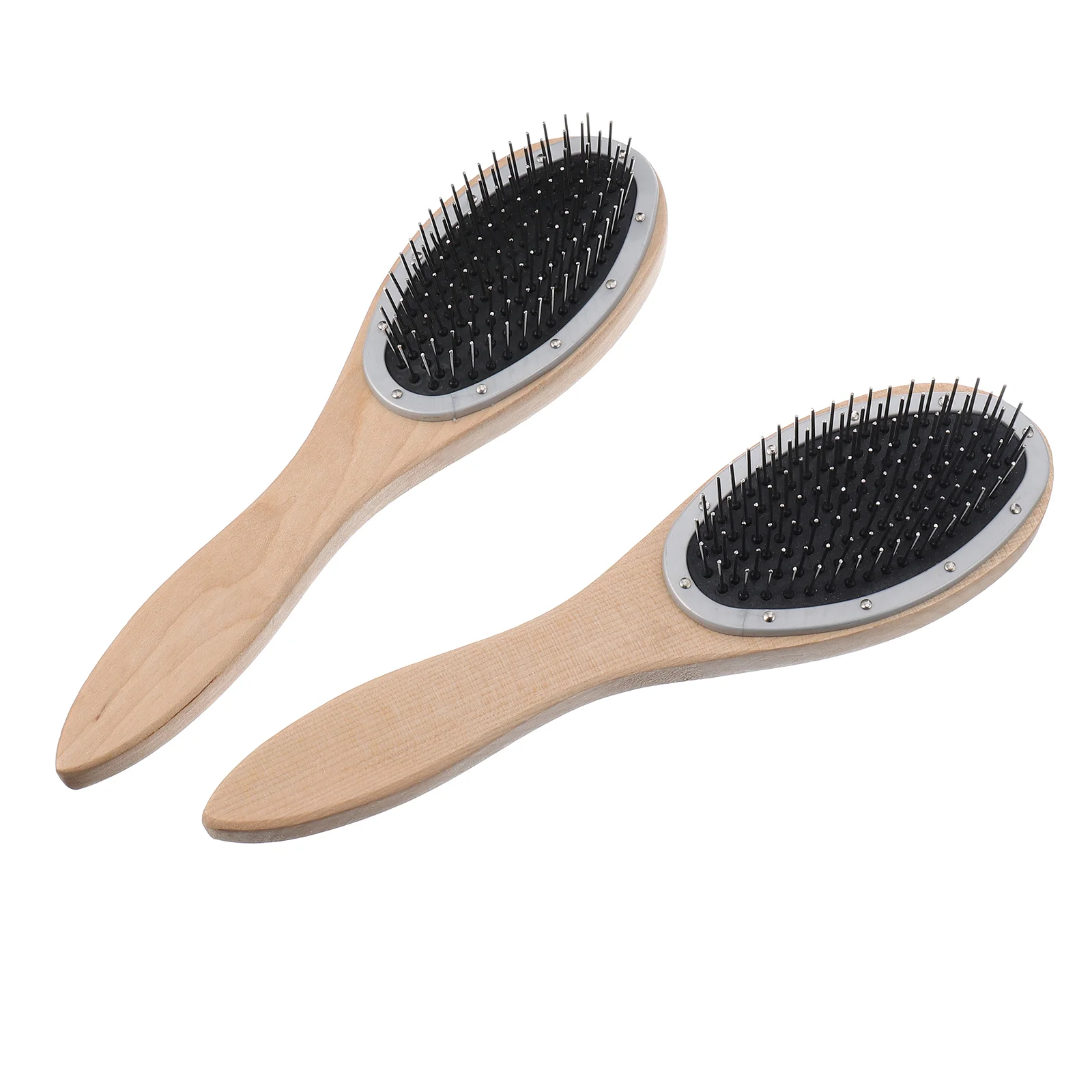 

2 Pcs Hairdressing Styling Comb Detangler Steel Combs Paddle Brush Detangling Stainless