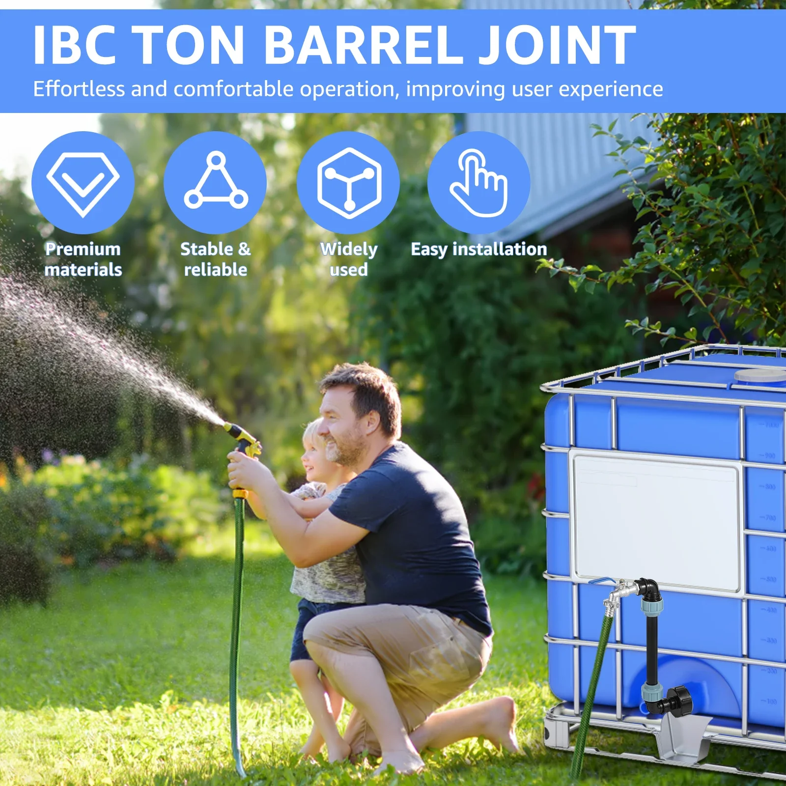 IBC Tank Adapter Set Versatile High Strength IBC Adapter Zinc Alloy And Plastic Connection With 3/4 Inch Standard Tap Interface
