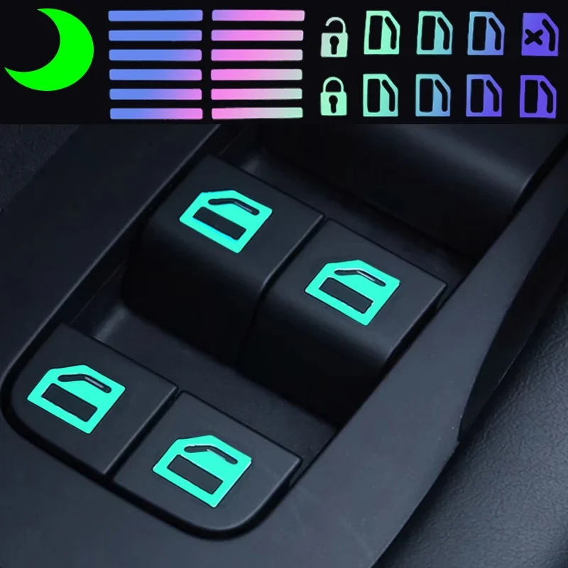 Colorful Car Window Lift Luminous Switch Button Sticker For MG ZS EZS GS Hevtor MG3 MG5 MG6 Zero