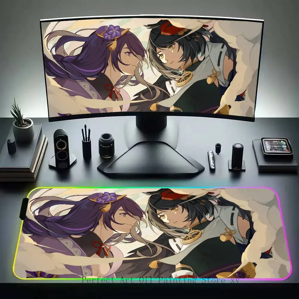 Kujo Sara Anime G-Genshin I-Impact Mousepad Non-slip Suitable For Office Computers Laptops E-sports Game Desk Mats XXL Keyboard