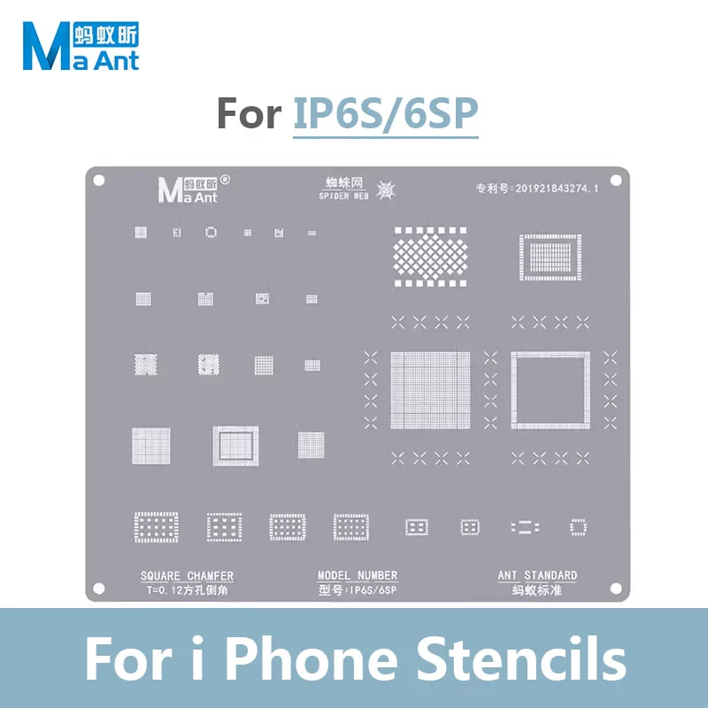 Maant BGA Reballing Schablone für IP 6-14 Pro Max Motherboard CPU IC Chipping Pflanzung Zinn Vorlage Löten Stahlgitter