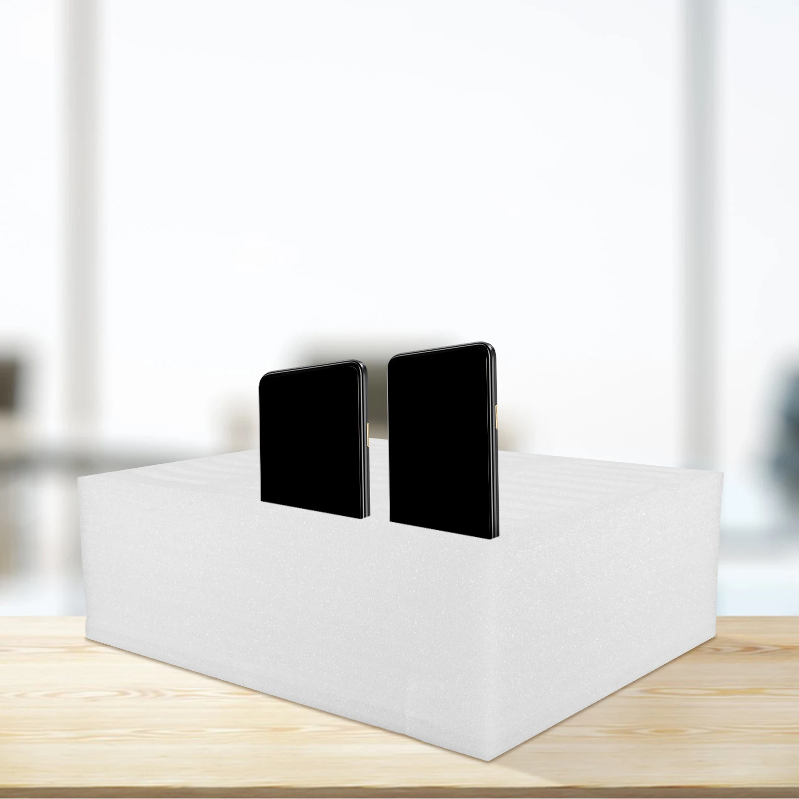 

White Foam Phone Storage Box Multiple Slots School Office Meeting Organizer Case Protective Cell Holder Storage Basket