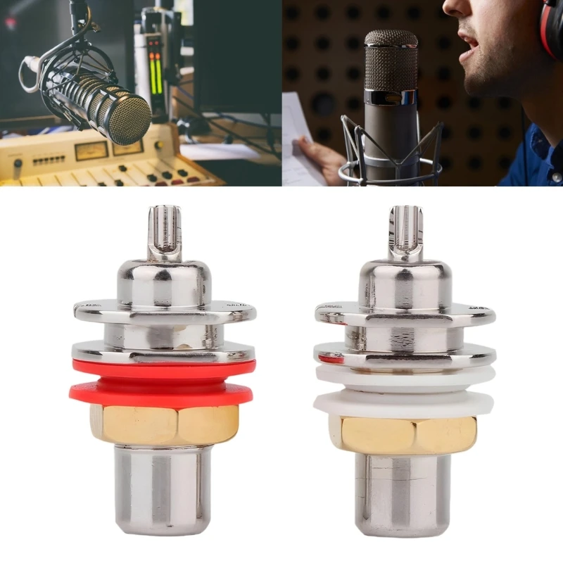 Rhodium Plated Female Port Connectors Professional Auditory Video Terminals