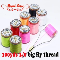 New 250D 3/0 saltwater fly tying thread big hook fly thread 100yards/spool stretch&strong nylon tying thread for #10 -2/0 Hooks