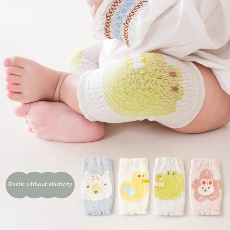 

4-Color Baby Mesh Cartoon Knee Pads Soft Breathable Elbow Pads Anti Slip Elastic Suitable For Crawling Walker Knee Pads