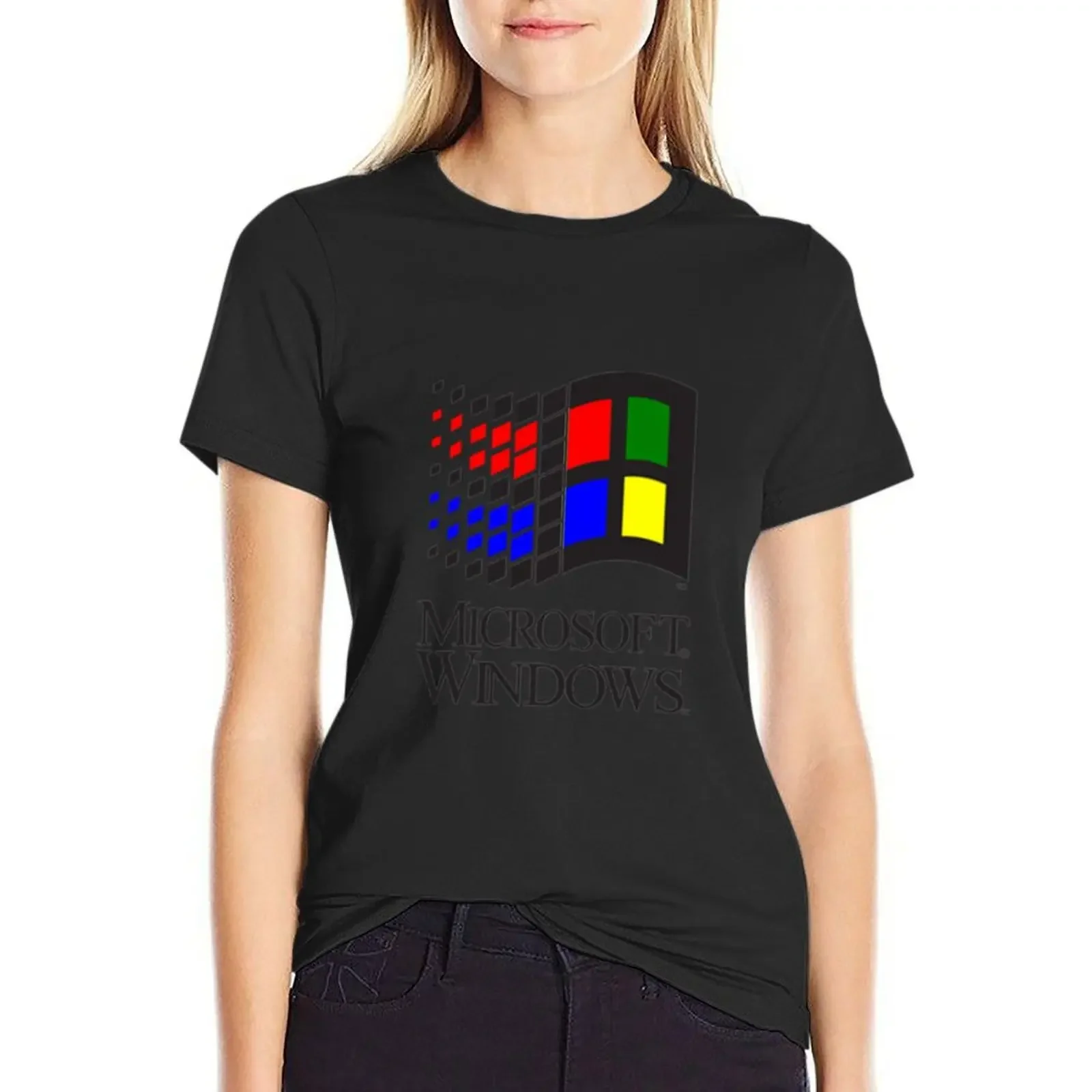 

Vintage Windows 95 T-Shirt kawaii clothes sublime summer top Short sleeve tee western t-shirt dress for Women