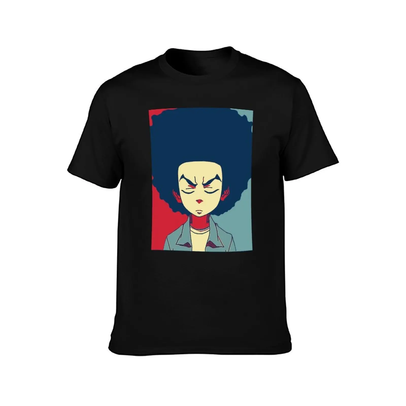 huey from boondocks T-Shirt Summer Casual Cotton Tee Oversized Streetwear Tops Vintage Graphic Print Loose Fit Short Sleeve