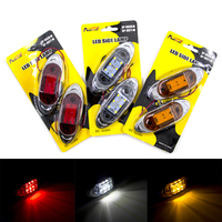 2pcs 6 LED 12V 24V Side Marker Tail Light Clearance Oval Signal Lamp Rear Brake Warning Indicator Trailer Truck Lorry Caravan