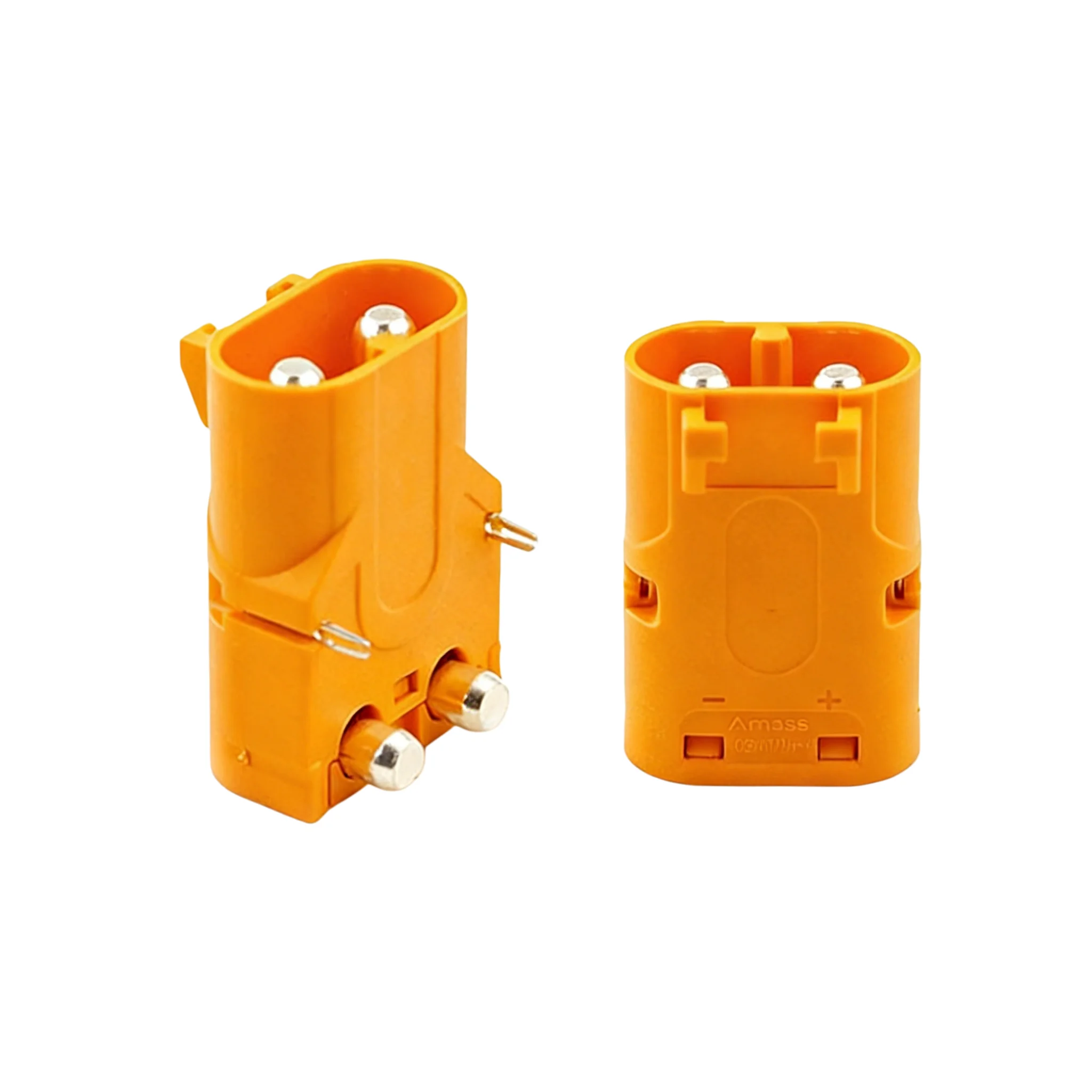 Amass Original LCC30PB‑M 3-Pin Connector Vertical PCB Mount with Lock Buckle Silver Plated Copper for RC Drone Battery