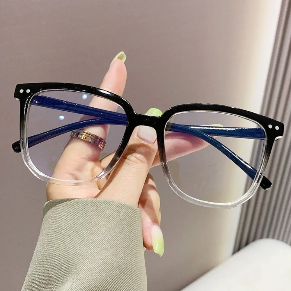 Korea Modern Retro  Oval Square Rectangle Frame Anti Blue Light Eyeglasses For Women Men