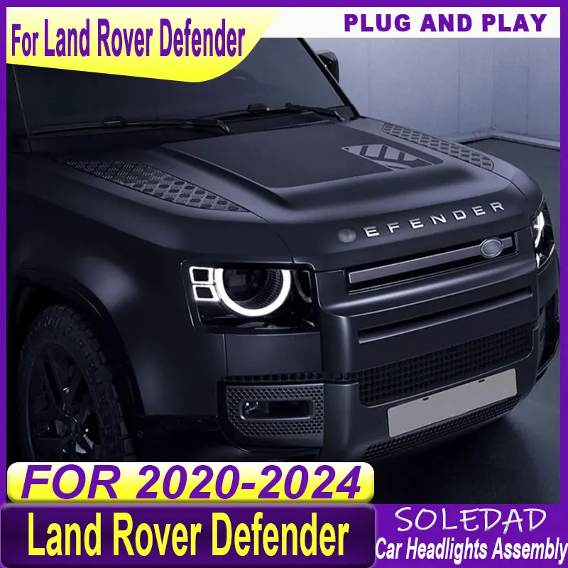 Car Headlight Assemblies Lamps For Land Rover Defender 2020 2021 2022 2023 2024 DRL Brake Turn Signal Lamp Plug and Play