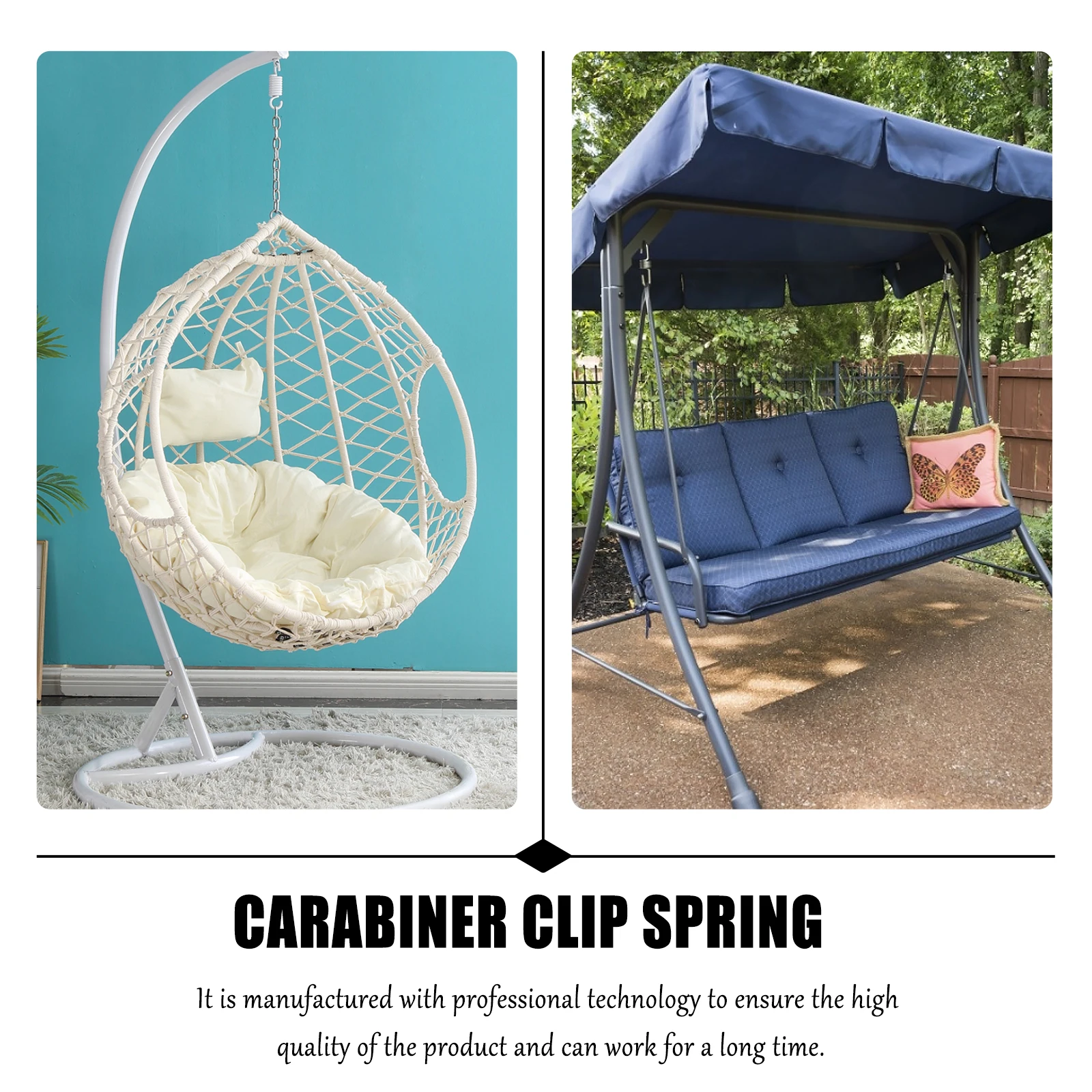 

Hammock Chair Hanging Swing Spring Heavy Duty Steel Long Coil for Home Outdoor Supply Low Noise Stress Vibration