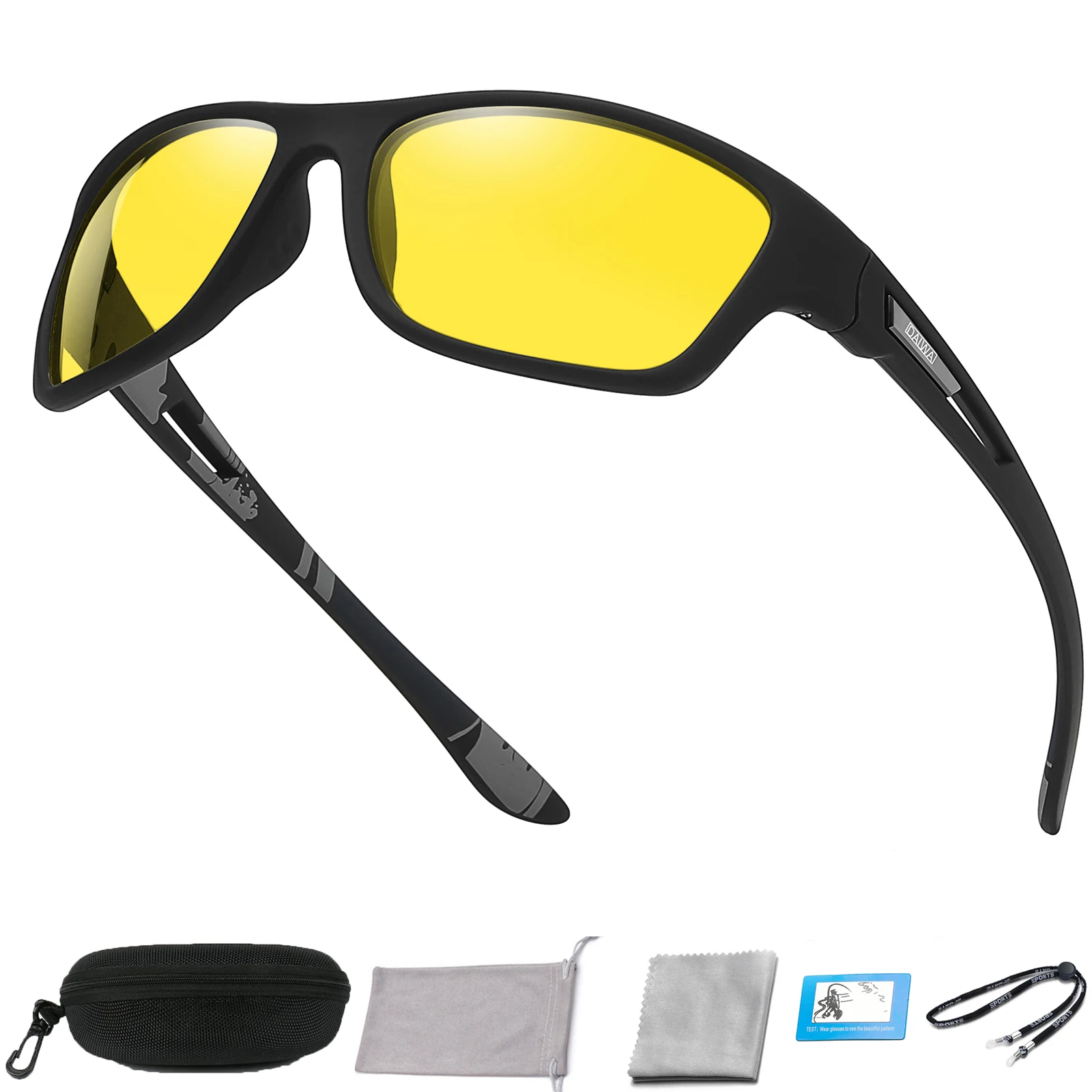 Óculos de sol polarizados com caixa, Shades condução dos homens, óculos ao ar livre, masculino esporte óculos de sol, caminhadas Eyewear, UV400